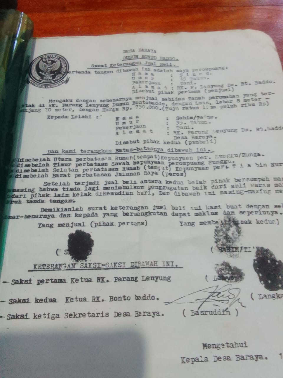 Foto Dugaan Pemalsuan Surat Jual Beli Tanah Warisan di Jeneponto Keluarga Almarhum Hada Tuntut Keadilan – Surat Jual Beli Tanah di Jeneponto Diduga Palsu, Ahli Waris: Dokumen Cacat Hukum | Hukum & Kriminal | inews.network