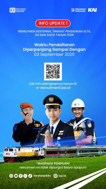 Foto Tingginya Antusias Masyarakat KAI Perpanjang Rekrutmen Eksternal 2025 Hingga 3 September – Tingginya Antusias Masyarakat, KAI Perpanjang Rekrutmen Eksternal 2025 Hingga 3 September | Ikatan Wartawan Online | inews.network