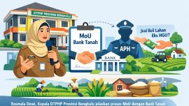 Rosmala Dewi menjelaskan proses MoU Pemprov Bengkulu dengan Bank Tanah terkait pengelolaan HGU terlantar.