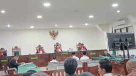 Sidang pembacaan pledoi 10 terdakwa di Pengadilan Negeri Bengkulu.