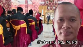 Pelantikan 36 pejabat eselon II dan III Kabupaten Bengkulu Utara di Rumah Dinas Bupati, termasuk Firdaus sebagai Kadisdik.
