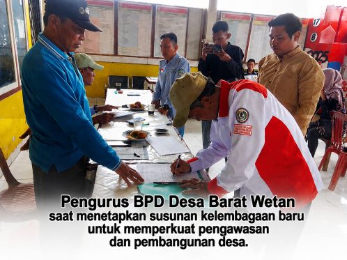 Rapat pembentukan susunan kelembagaan baru BPD Desa Barat Wetan di Kecamatan Kabawetan, Kabupaten Kepahiang.
