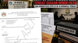 Dokumen laporan pengaduan GOLBE terkait dugaan honor fiktif SD 45 Bengkulu Tengah yang disampaikan ke Kejaksaan Negeri.
