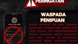 Kajari Kepahiang Bagus Nur Jakfar Adi Saputro saat menyampaikan imbauan kewaspadaan terhadap dugaan penipuan yang mencatut nama pejabat kejaksaan.