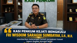 Kasi Penkum Kejati Bengkulu Fri Wisdom Saragih Sumbayak, S.H., M.H. memberikan keterangan terkait pengajuan kasasi kasus dugaan korupsi lahan Tol Bengkulu–Taba Penanjung.