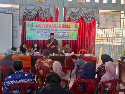 Pemdes Pematang Donok Gelar Musdes Pra-Pelaksanaan 2026, Perkuat Transparansi dan Partisipasi Pembangunan Desa 1 Musyawarah Desa Pra-Pelaksanaan Kegiatan Tahun Anggaran 2026 di Balai Desa Pematang Donok Kecamatan Kabawetan Kabupaten Kepahiang.