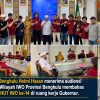Gubernur Bengkulu Helmi Hasan menerima audiensi Pengurus Wilayah IWO Provinsi Bengkulu membahas dukungan HUT IWO ke-14 di ruang kerja Gubernur.