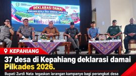 Deklarasi Damai Pilkades Serentak 2026 di Kabupaten Kepahiang dihadiri Bupati Zurdi Nata dan para calon kepala desa dari 37 desa.