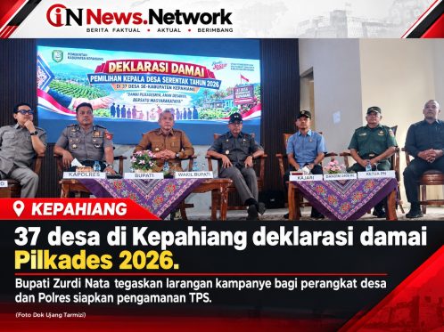 37 Desa di Kepahiang Deklarasi Damai Pilkades 2026, Bupati Tegaskan Larangan Kampanye oleh Perangkat Desa 1 Deklarasi Damai Pilkades Serentak 2026 di Kabupaten Kepahiang dihadiri Bupati Zurdi Nata dan para calon kepala desa dari 37 desa.